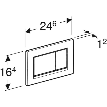 Przycisk uruchamiający Geberit Sigma20, przedni, biały-chrom bł.-biały, prostokątny