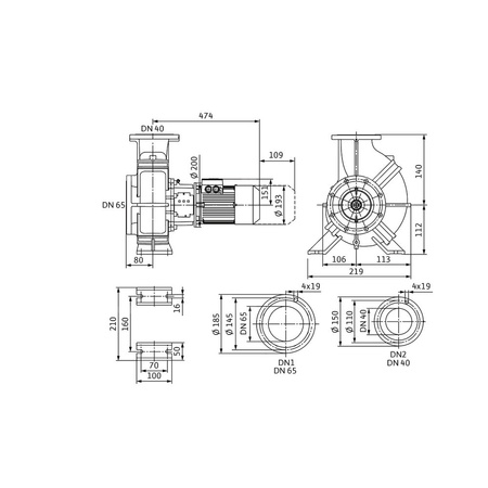 Dławnicowa pompa blokowa Atmos GIGA-B 40/95-2,2/2