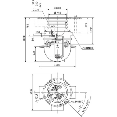 Wilo-DrainLift WS 1100 D/TP 50, FIT V05, PRO V05 studzienka z tworzywa sztucznego do montażu w gruncie
