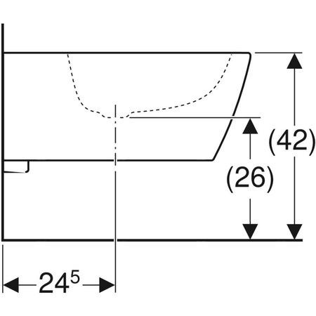Bidet wiszący Geberit iCon Square, ukryte mocowania: T=54cm, Przelew=Widoczny, Biały