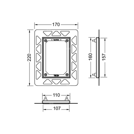 TECEfilo - ramka montażowa do pisuaru do montażu zlicowanego, biała