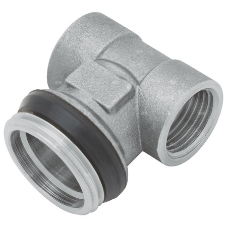 Trójnik niklowany z uszczelką - G1" x G1/2" x G1/2"