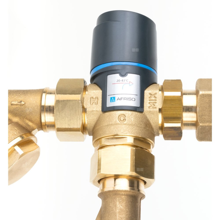 Grupa pompowa AFRISO BPS 901 AP GZ x GW 1'' x 3/4'', z zaworem termostatycznym, z pompą obiegową AFRISO APH 160 15-7/130 mm