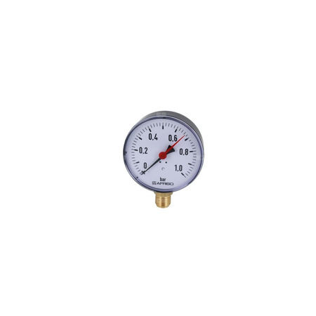 Manometr z rurką Bourdona AFRISO RF grzewczy 0/1 bar G1/2B radialne fi 100 mm, kl. 1.6%