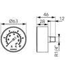 Manometr z rurką Bourdona FERRO 0/10 bar aksjalne 1/4'' fi 63 mm