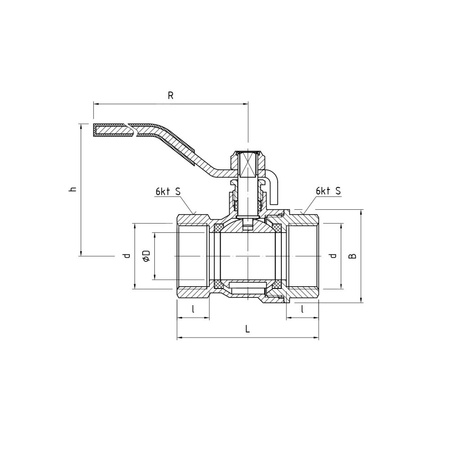 Zawór kulowy PERFEXIM PHA-001 mosiądz niklowany, PN30 3/8'' GW, uchwyt: dźwignia (niebieska)