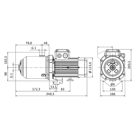 Wysokociśnieniowa pozioma pompa do wody Wilo-MEDANA CH1-L.202-1/E/E/10T
