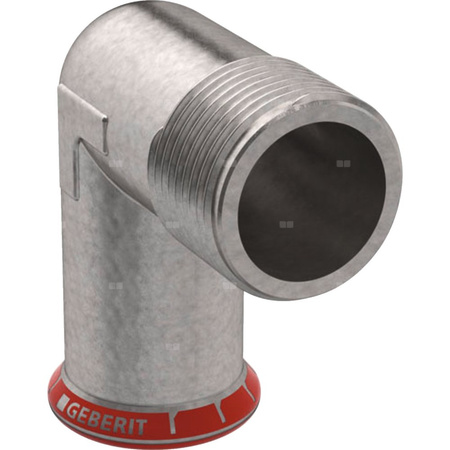 Kolano 90' GEBERIT Mapress C-Stahl FKM przejściowe, stal (ocynk galwaniczny/elektrolityczny) (ocynk), 1'' x 28 mm (mufa zaprasowywana x mufa zaprasowywana) z uszczelką