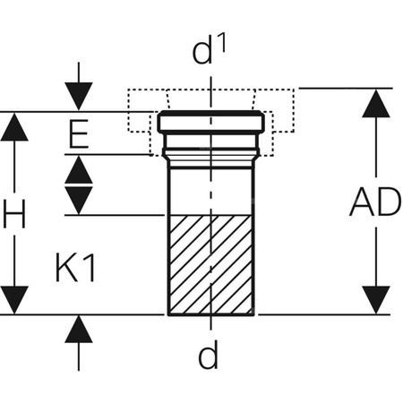 Przyłącze dachowe Geberit pionowe d110 z izolacją i kielichem