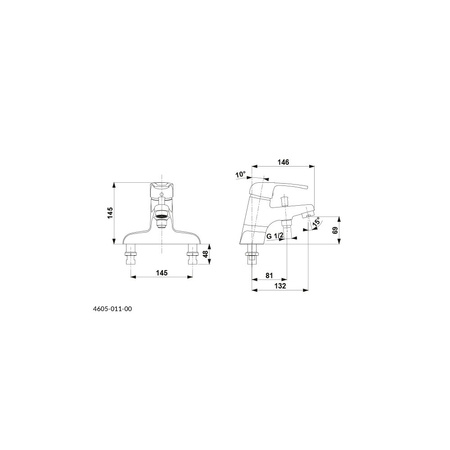 Bateria wannowa stojąca KFA Armatura ALBIT, kolor chrom
