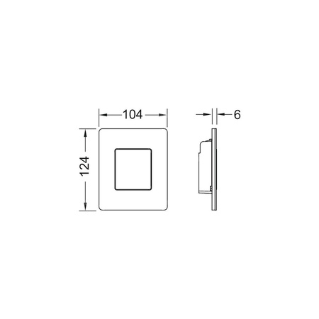 Przycisk spłukujący do stelaża do pisuaru (Mechaniczny) TECE solid metal, kolor stal nierdzewna szczotkowana