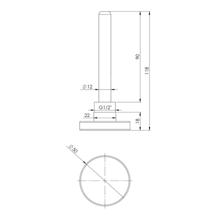Termometr bimetaliczny AFRISO BiTh fi 50 mm 0…60'C tuleja 100 mm połączenie ax