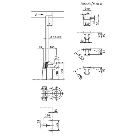 Stopa sprzęgająca żeliwo dł.250mm szer.350mm WILO