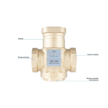 Zawór bezpieczeństwa AFRISO ATV 554 mosiądz GW x GW 1 1/4''