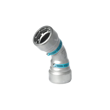 Łuk 45' SANHA Heavy Steel Press, stal (cynk/nikiel), 1/2'' (zw x zw)