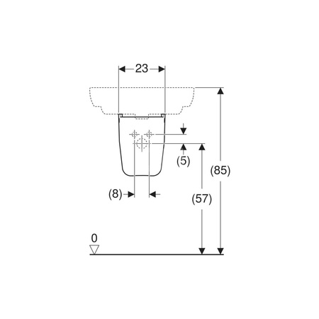 Elementy mocujące Geberit do półpostumentu do umywalki małej, Kerafix: 20x11cm,