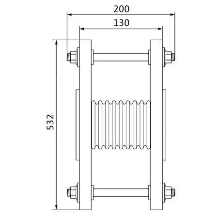 Kompensator stal nierdzewna, przył. DN 250 dł.200mm szer.395mm V 4A DN 250 WILO