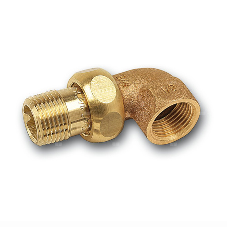 Śrubunek 45' SANHA PURAFIT trzyczęściowy, miedź, 2'' (GZ)