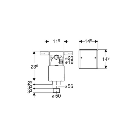 Uszczelka redukcyjna odpływowa GEBERIT guma 45 mm / 35 mm, kolor czarny