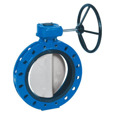 Przepustnica kołnierzowa SYLAX-Enodia z napędem ręcznym przekładnią ślimakową DN 450