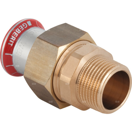 Śrubunek hydrauliczny GEBERIT Mapress C-Stahl przejściowy stal GZ 1 1/2'' 42 mm z pierścieniem zacinającym