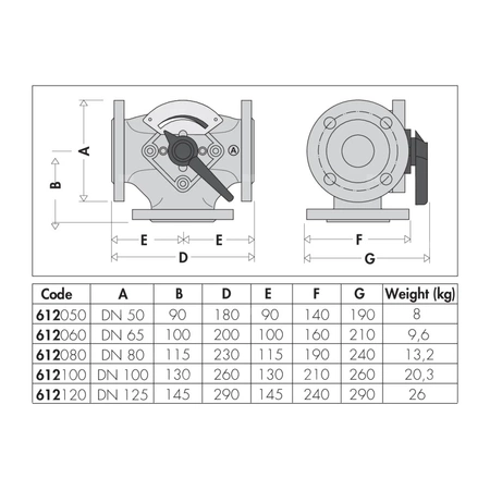 Zawór trójdrogowy mieszający sektorowy DN 50