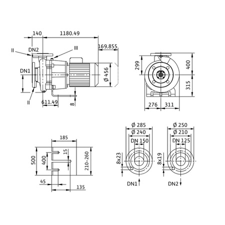 Wilo-Atmos GIGA-B 125/370-45/4-P6 pompa obiegowa blokowa