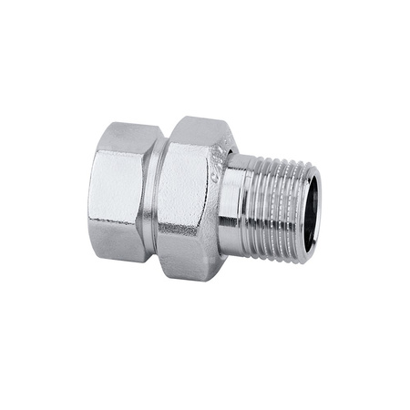 Złączka trzyczęściowa prosta. Wykończenie: chrom 3/4" GW x GZ z złączką