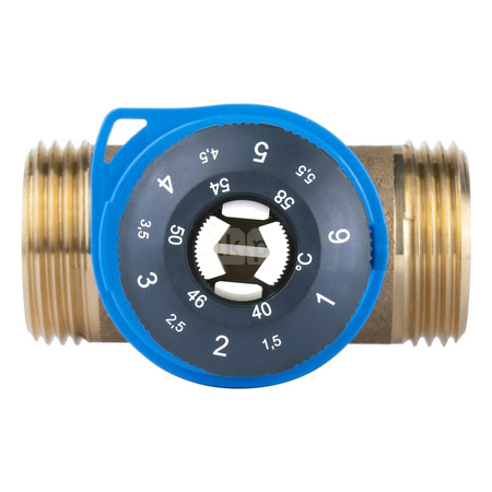 Zawór regulacyjny termostatyczny do wody ciepłej AFRISO ATM 563 ze śrubunkami mosiądz GZ 1'', DN 20, zakres temp. 35-60'C, Kvs 2.5 m3/h, maksymalna temperatura 90'C, maksymane ciśnienie 10 bar