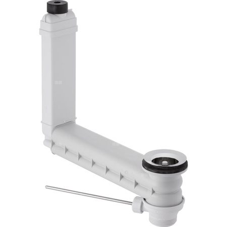 Zestaw odpływowo-przelewowy do umywalki Geberit Clou, uruchamiany za pomocą dźwigni: d=32mm, Waste outlet: stainless steel polished