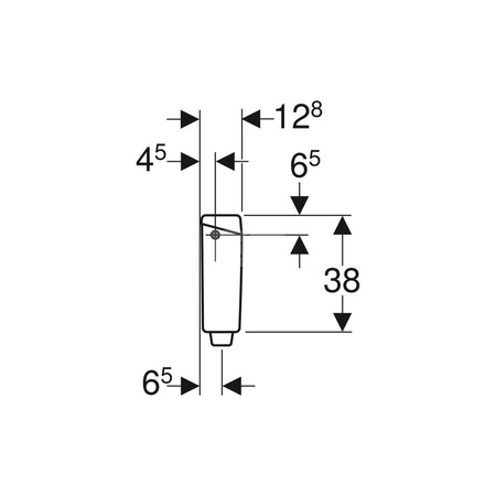 Dźwignia Geberit do systemu spłukiwania WC z pneumatycznym uruchamianiem spłukiwania, spłukiwanie jednoilościowe
