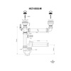 Syfon zlewozmywakowy rurowy podwójny 11/2"X50mm z podłączeniem pralki i zmywarki