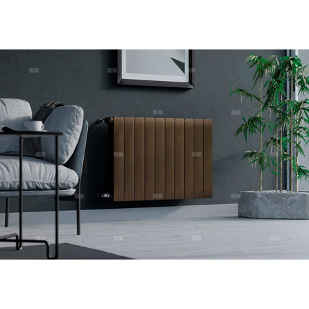 Grzejnik żeberkowy KFA Armatura ADR500/4 aluminium, podłączenie boczne 570 x 322 mm, kolor miedziany