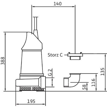 Pompa zanurzeniowa do ścieków WILO EMU KS 14ES żeliwo 1 x 230 V, moc 1.1 W 50 Hz