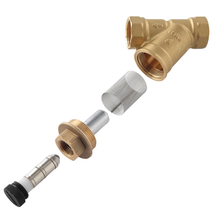 Filtr siatkowy z magnesem, nakrętno-nakrętny, DN25, G1