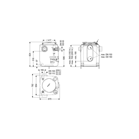 Pompa do ścieków KESSEL Aqualift S 200 Duo Tronic 50 Hz / 0.65 W