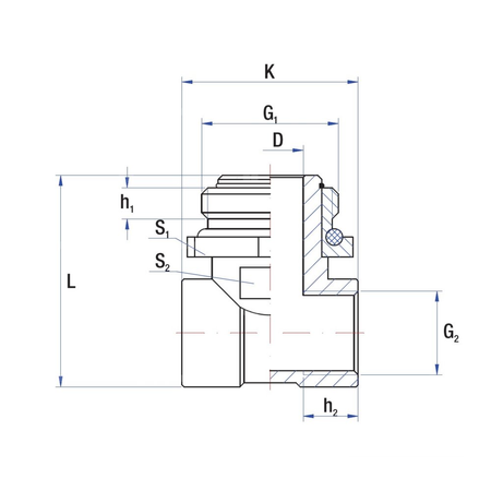 Złącze trójnik RUMET Mosiądz 1/2'' x 1'' x 1/2'' (GW x GZ x GW)