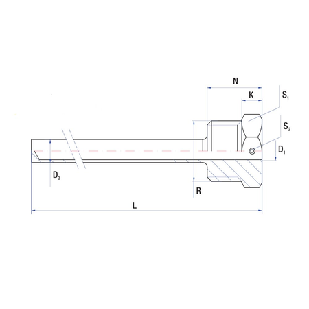Tuleja zanurzeniowa RUMET z dociskiem - toczona Mosiądz 1/2'' 6 mm L=50