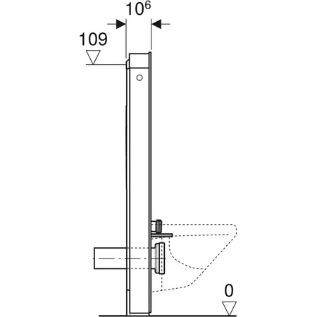 Moduł sanitarny do WC wiszącego GEBERIT Monolith, 1140 mm x 505 mm x 106 mm, regulacja wysokości, front: imitacja betonu, bok: czarny