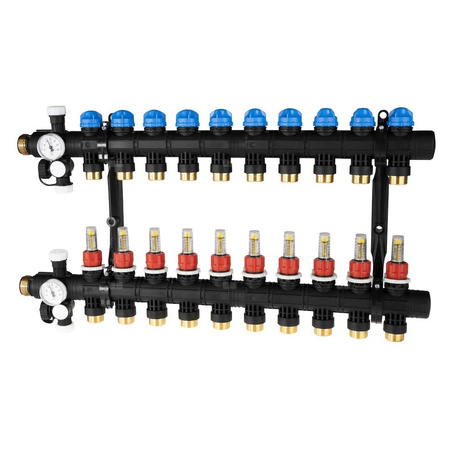 Rozdzielacz do ogrzewania podłogowego AFRISO ProCalida EF1 10-obieg. poliamid GZ 1'' x euroconus 3/4''