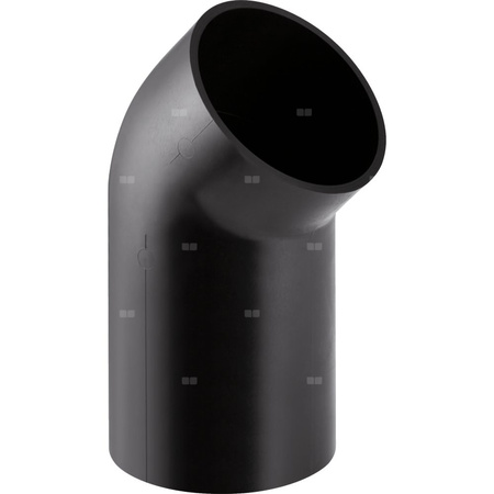 Kolano o wydłużonym końcu 45' GEBERIT HDPE, PE / polietylen, 75 mm, DN 70 x 75 mm x DN 70 (króciec)