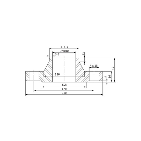Zestaw przeciwkołnierzy DN 100, PN 6
