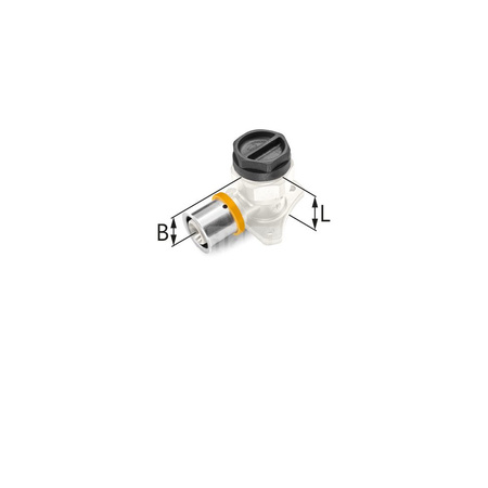 Kolano ścienne PPSU z uszami GW ultraPRESS - 16 Rp1/2" L = 40.5 mm