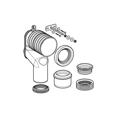 Kielich przejściowy GEBERIT HDPE, PE / polietylen, 110 mm, DN 100 x 90 mm x DN 90 (króciec x mufa wciskowa) z uszczelką