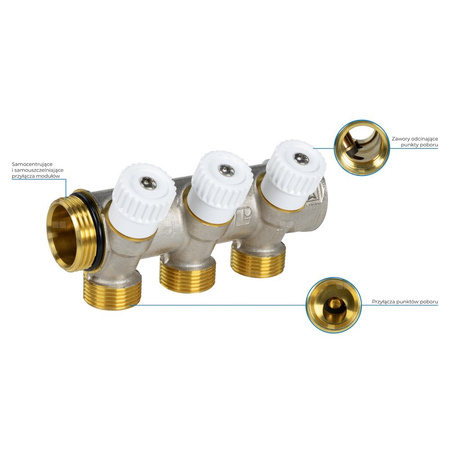 Moduł rozszerzający ADM 113 do rozdzielacza wody użytkowej, 3 punkty poboru, G1''