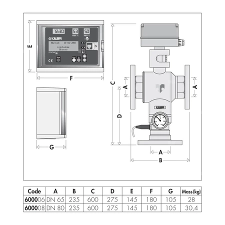 LEGIOMIX - Elektroniczny zawór mieszający Dn 65 do c.w.u. . Nadzór nad procesem dezynfekcji. Przyłącza kołnierzowe. Zasilanie 230 V.