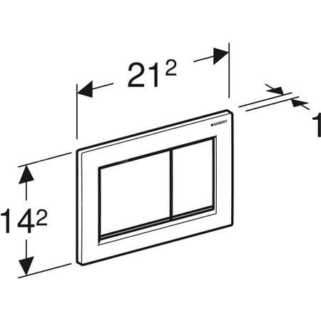 Przycisk uruchamiający Geberit Omega20, przedni/górny, chrom mat, easy-to-clean, prostokątny