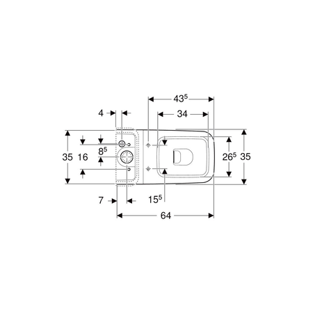 Deska sedesowa Geberit iCon Square: Wolne opadanie=Tak, Zawiasy wypinane=Tak, Mocowanie=Od góry, Biały / Błyszczący