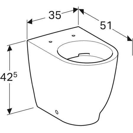 Miska WC stojąca GEBERIT Acanto bez kołnierza wewnętrznego