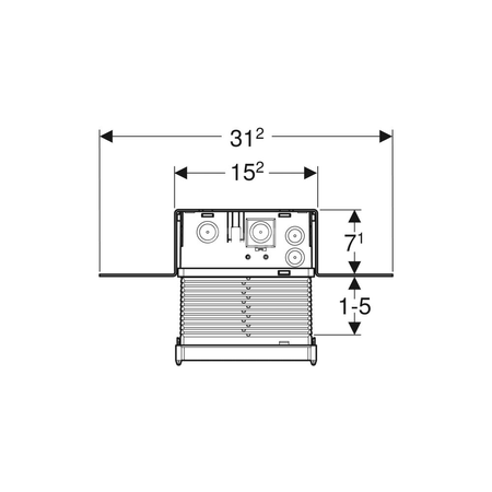 Przejściówka węża Geberit do skrzynki funkcyjnej, do baterii umywalkowych Piave i Brenta